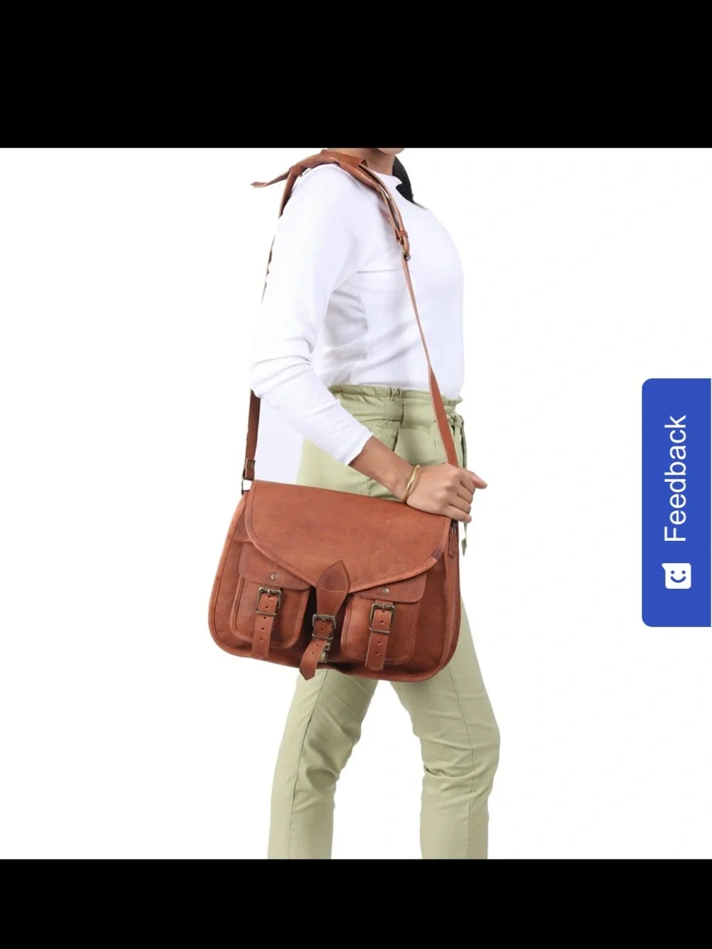 🍓Classic Brown Leather Messenger Bag 